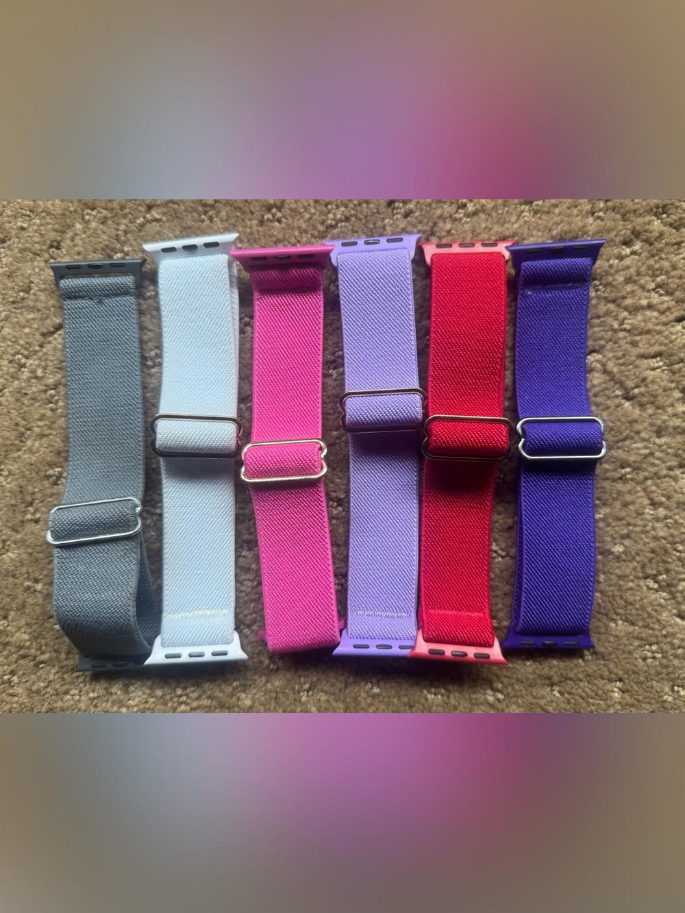 6 Stretchy Solo Loop Bands for smartwatch